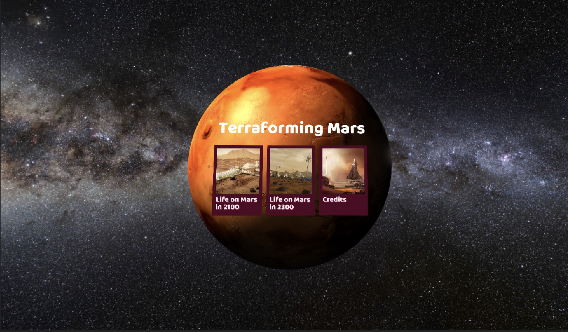 terraforming mars menu